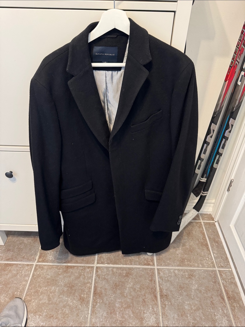 Banana Republic Black Wool-Blend Pea Coat